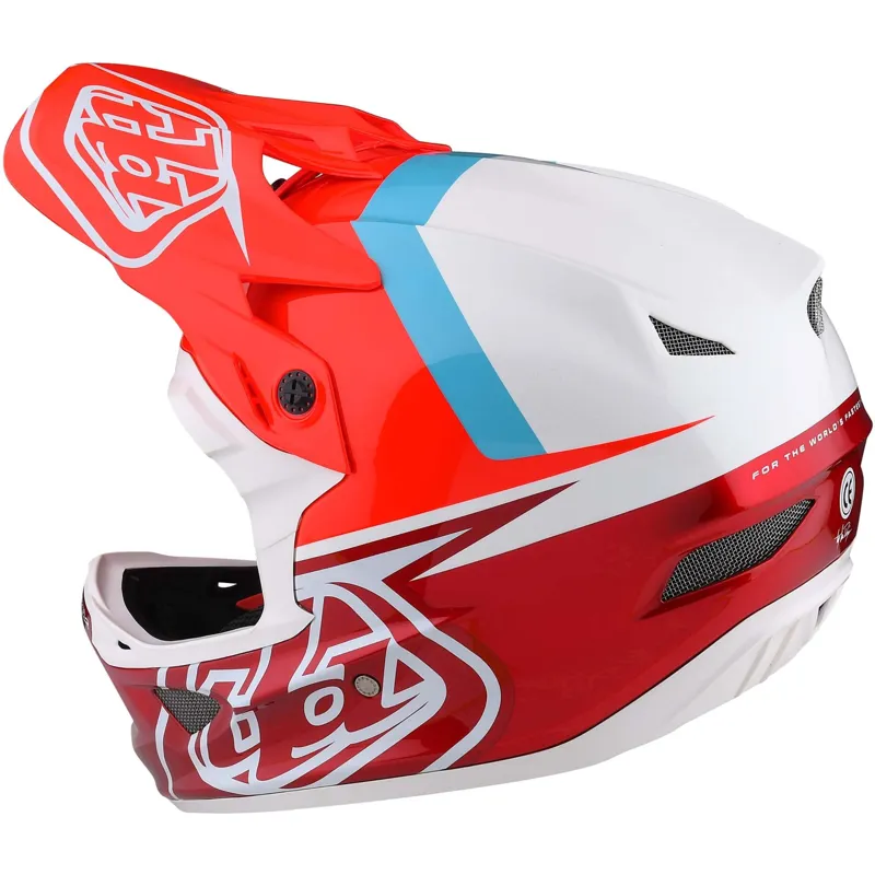 Troy Lee Designs D3 Fiberlite Full Face MTB Helmet Slant Red-2
